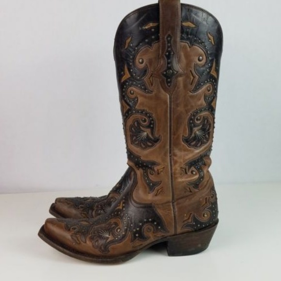 Lucchese 1885 Fiona Studded Western Cowboy Boots - Picture 2 of 8